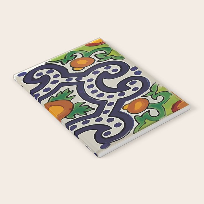 Oranges talavera tile abstract pattern modern decoration Notebook Gallery Image 1