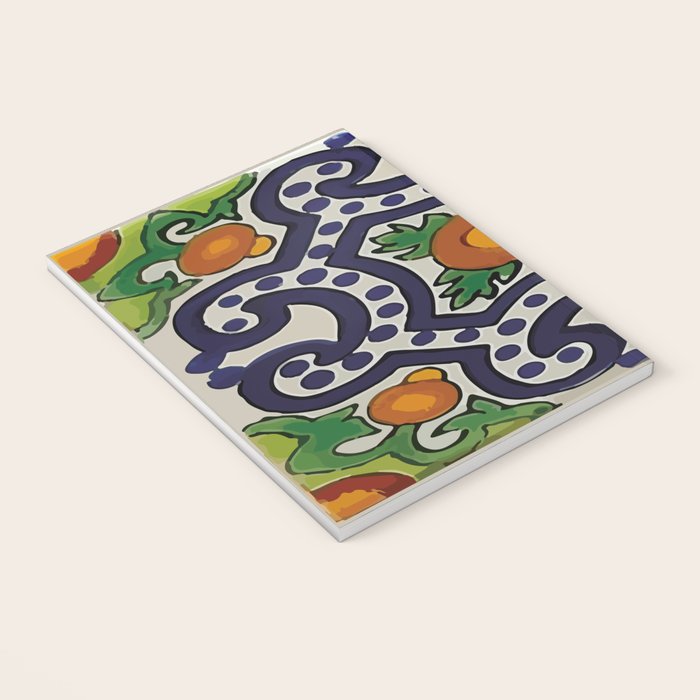 Oranges talavera tile abstract pattern modern decoration Notebook Gallery Image 3