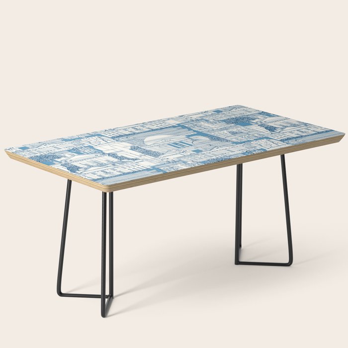 Washington DC toile blue Coffee Table Gallery Image 1