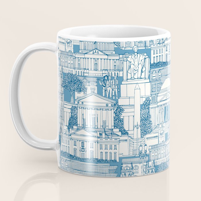 Washington DC toile blue Coffee Mug Gallery Image 3