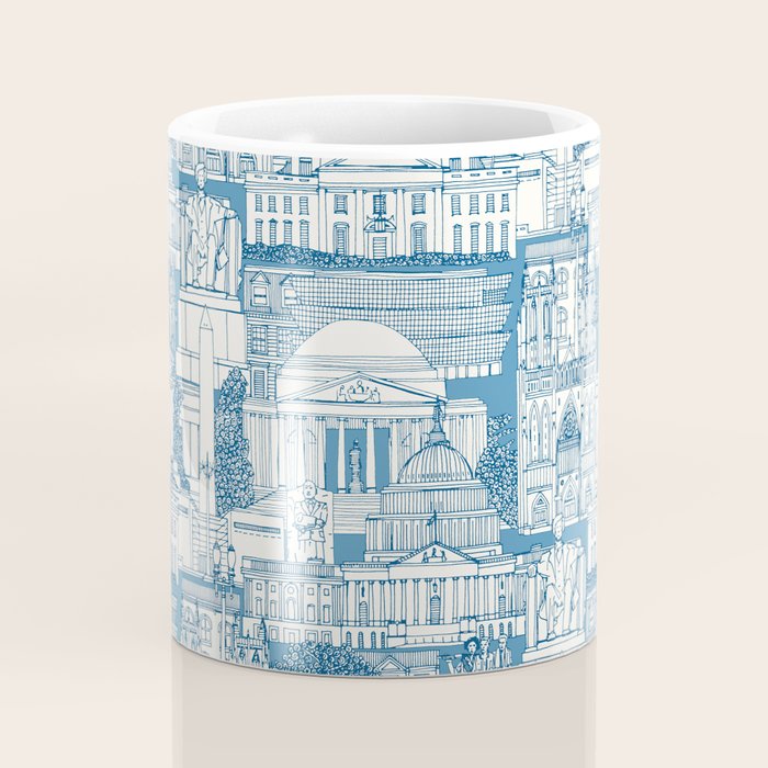 Washington DC toile blue Coffee Mug Gallery Image 4