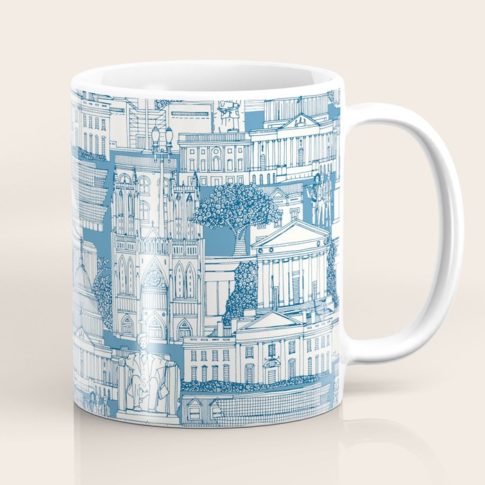 Washington DC toile blue Coffee Mug Gallery Image 1