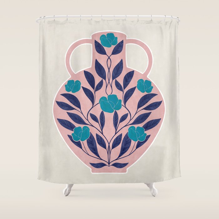 Vase of roses Shower Curtain Gallery Image 1
