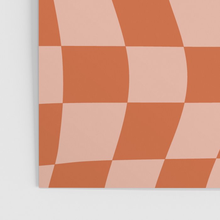 Warped Check Pattern Pumpkin Peach Poster Gallery Image 3
