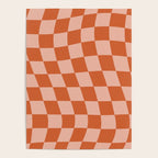 Warped Check Pattern Pumpkin Peach Poster Gallery Image 4