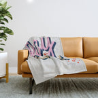 Slay the Day - Coral & Pink Throw Blanket Gallery Image 1