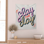 Slay the Day - Coral & Pink Wall Tapestry Gallery Image 2