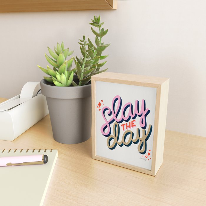 Slay the Day - Coral & Pink Mini Art Print Gallery Image 2