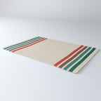 Blanket Stripe - vintage teal, green, brown, and red Rug Gallery Image 3