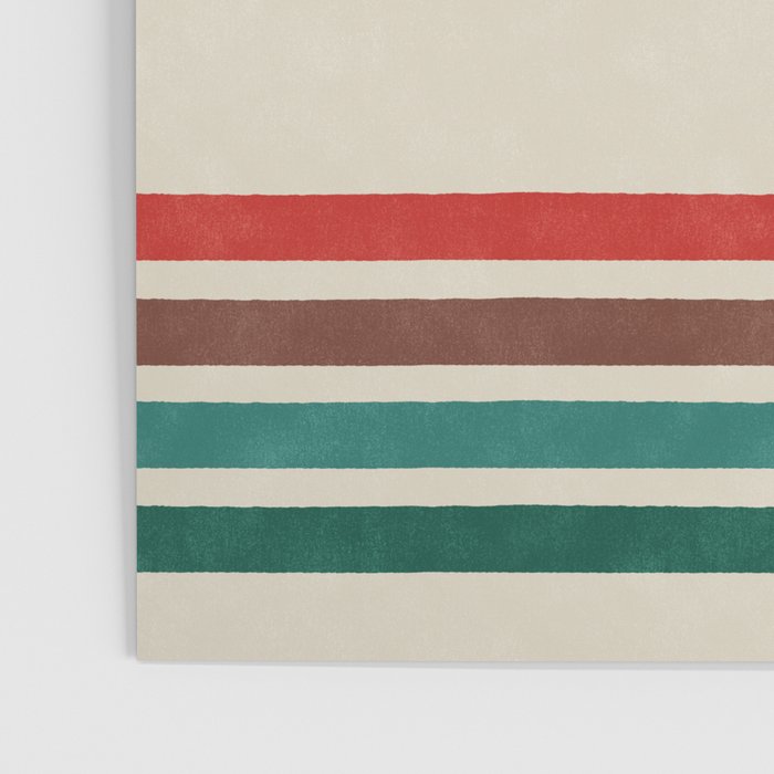 Blanket Stripe - vintage teal, green, brown, and red Poster Gallery Image 3