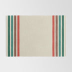 Blanket Stripe - vintage teal, green, brown, and red Rug Gallery Image 2