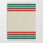 Blanket Stripe - vintage teal, green, brown, and red Poster Gallery Image 4