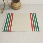 Blanket Stripe - vintage teal, green, brown, and red Rug Gallery Image 1