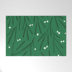 Green leaves pattern Welcome Mat Gallery Image 1