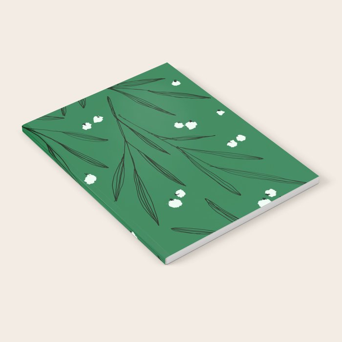 Green leaves pattern Notebook Gallery Image 1