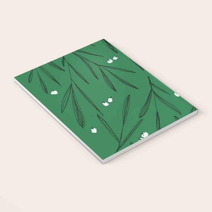 Green leaves pattern Notebook Gallery Image 3