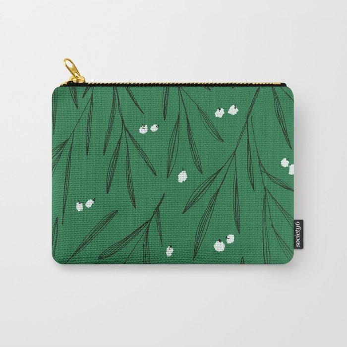 Green leaves pattern Carry All Pouch Gallery Image 1