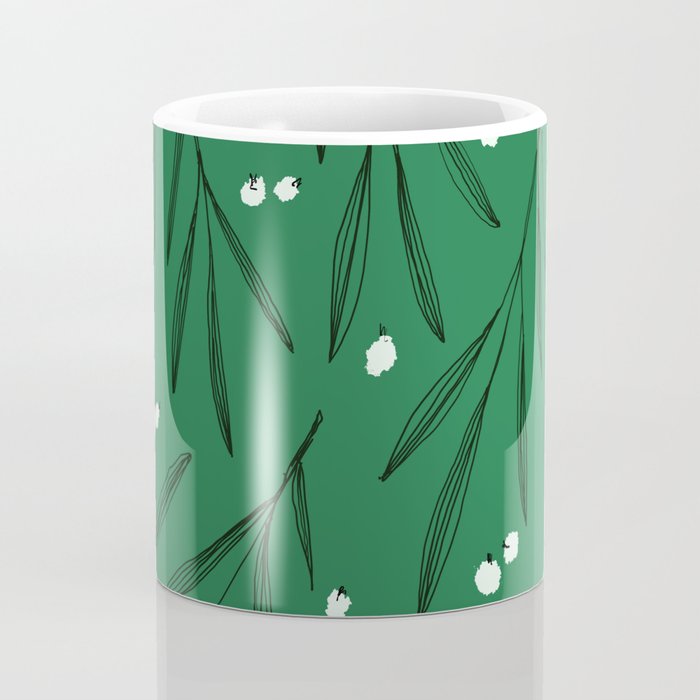 Green leaves pattern Coffee Mug Gallery Image 4