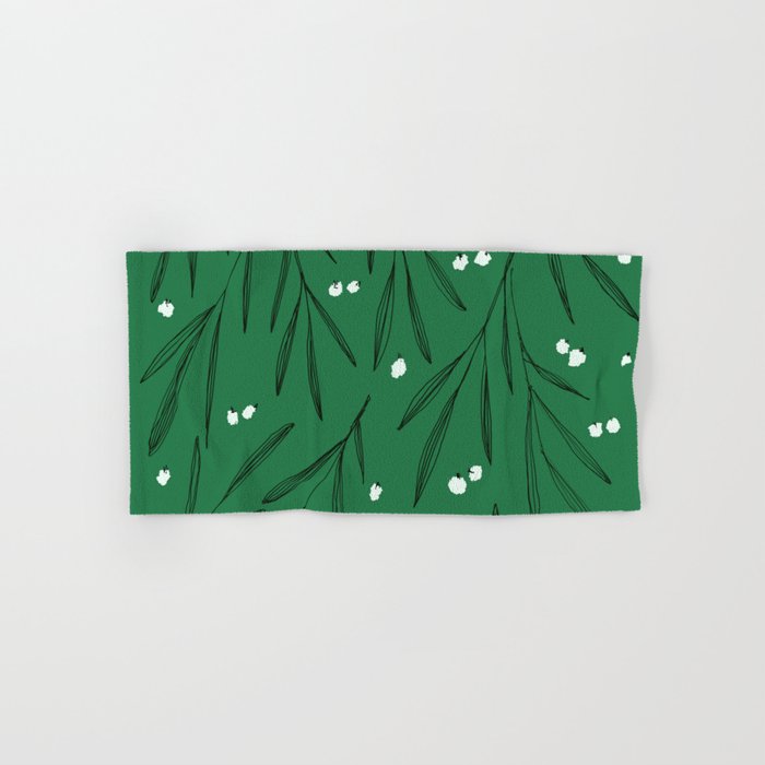 Green leaves pattern Bath Towel Gallery Image 1