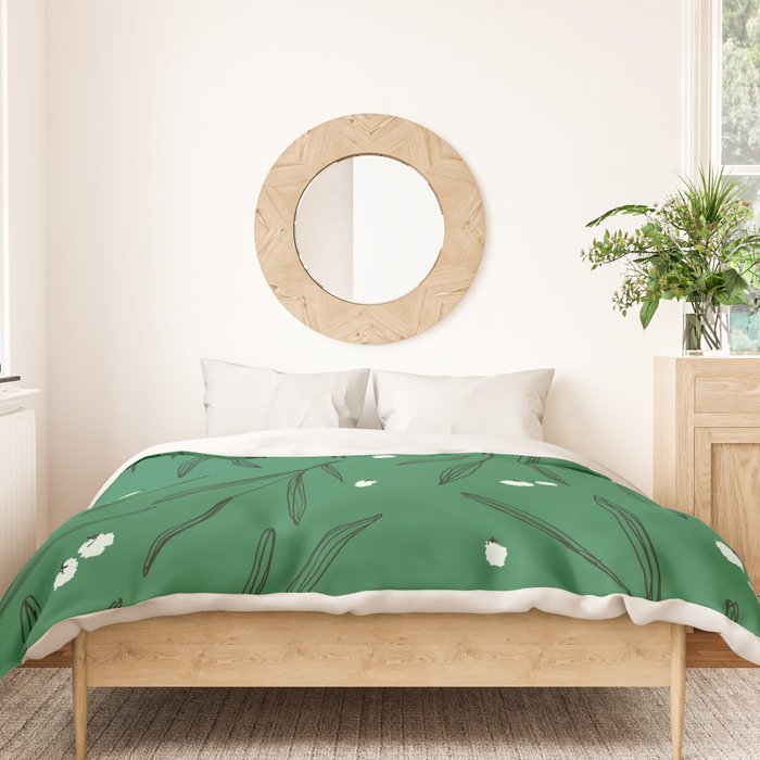 Green leaves pattern Duvet Cover Gallery Image 3