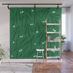 Green leaves pattern Wall Mural Gallery Image 1