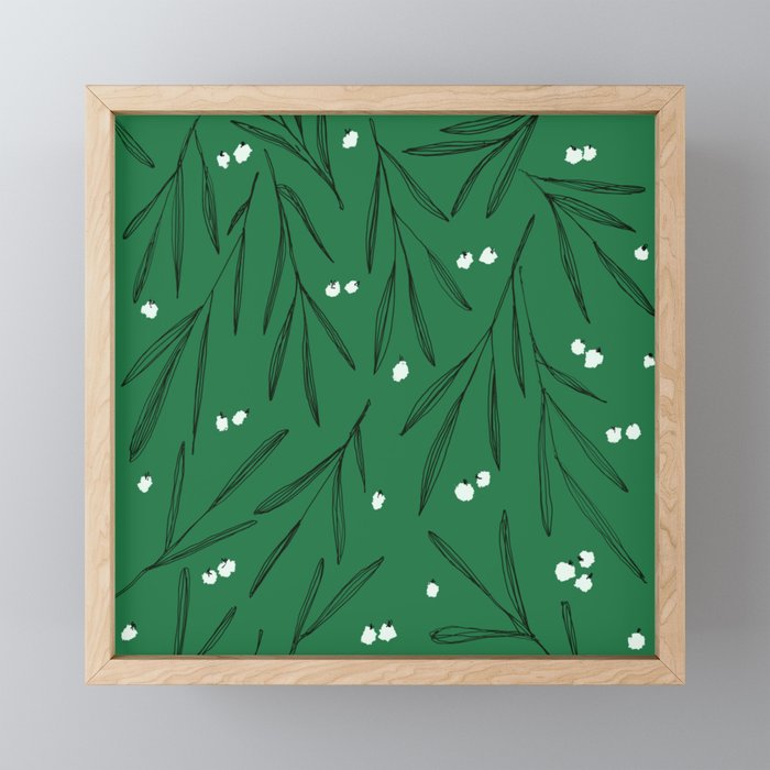 Green Leaves Pattern Mini Art Print