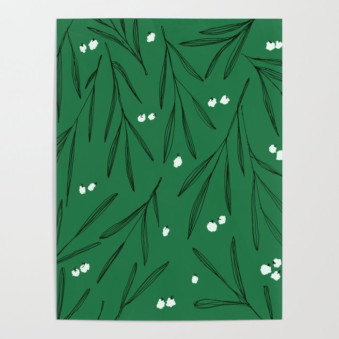 Green leaves pattern Poster Gallery Image 4