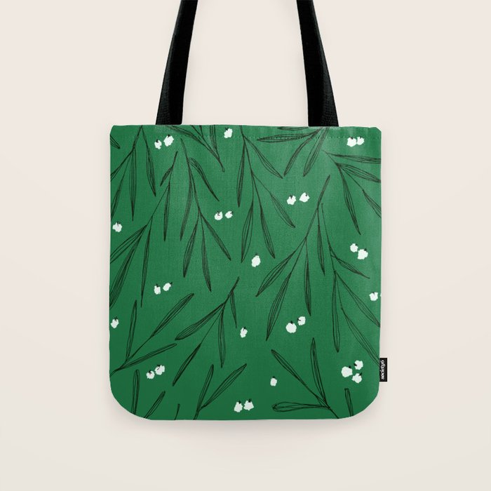Green leaves pattern Tote Bag Gallery Image 1