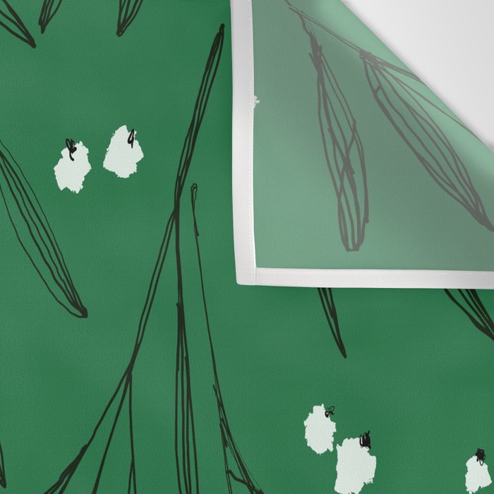 Green leaves pattern Wall Tapestry Gallery Image 3