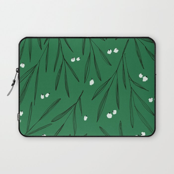 Green leaves pattern Laptop Sleeve Gallery Image 1