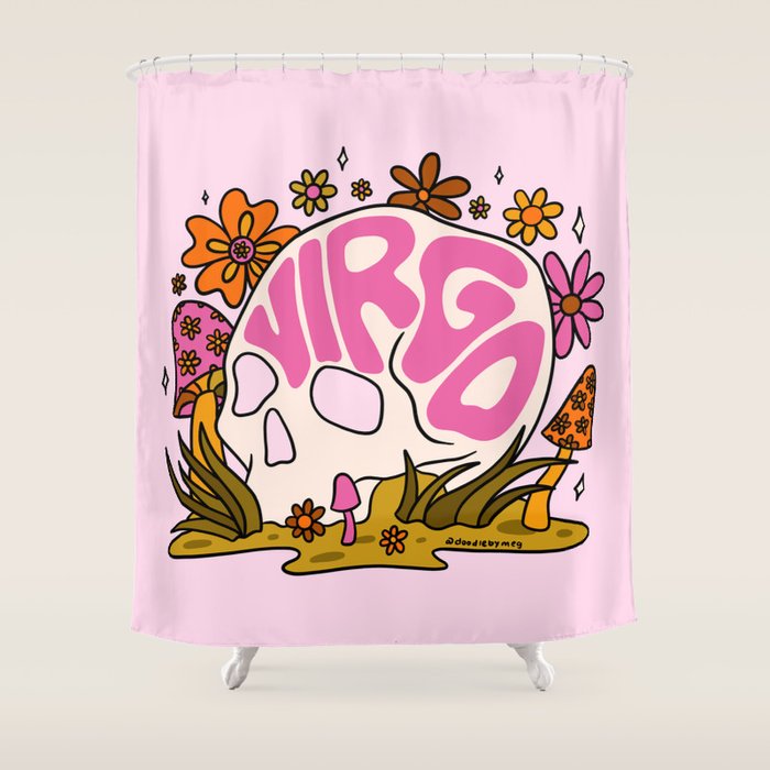 Virgo Skull Shower Curtain Gallery Image 1