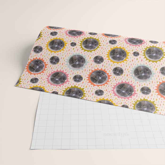 Disco Ball Collage Print Wrapping Paper Gallery Image 2