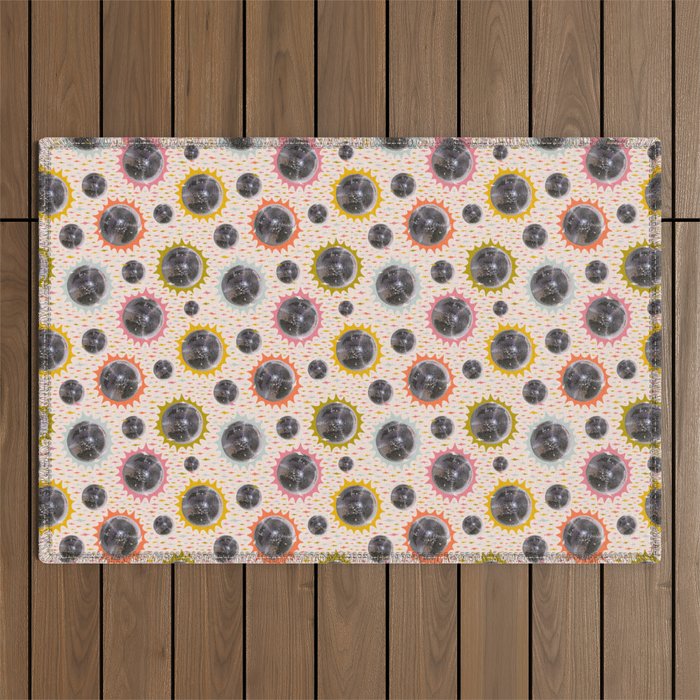 Disco Ball Collage Print Outdoor Rug Gallery Image 1