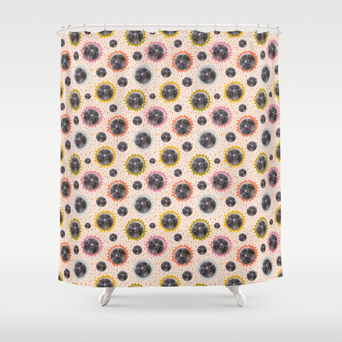 Disco Ball Collage Print Shower Curtain Gallery Image 1