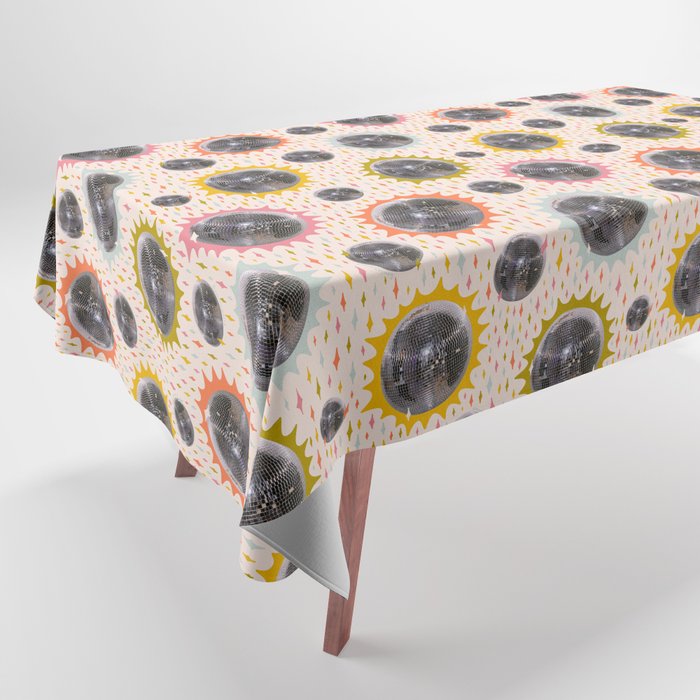Disco Ball Collage Print Tablecloth Gallery Image 1