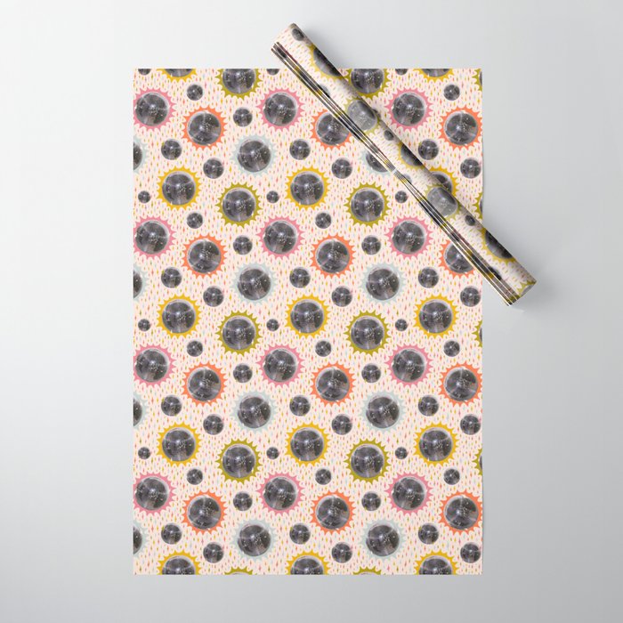 Disco Ball Collage Print Wrapping Paper Gallery Image 1