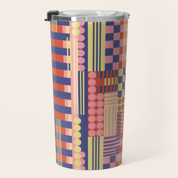 Geometric Composition Colorful Travel Mug Gallery Image 3