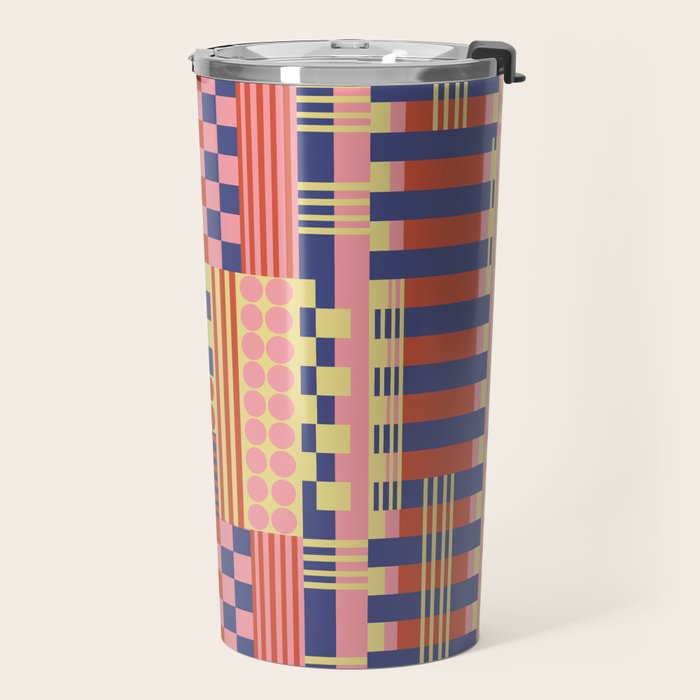 Geometric Composition Colorful Travel Mug Gallery Image 2