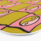 Green Ying Yang Checkered Print Bath Mat Gallery Image 3