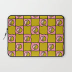 Green Ying Yang Checkered Print Laptop Sleeve Gallery Image 1
