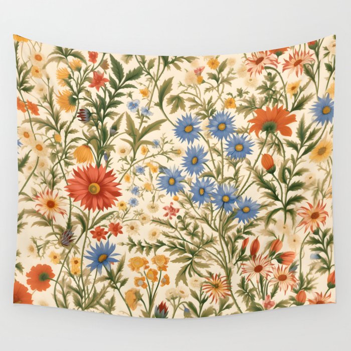 Countryside Bloom Arcane Floral Garden Wall Tapestry Gallery Image 1