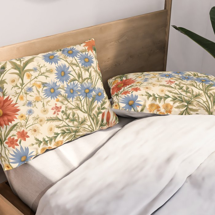 Countryside Bloom Arcane Floral Garden Pillow Sham Gallery Image 2