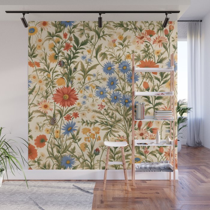 Countryside Bloom Arcane Floral Garden Wall Mural Gallery Image 1