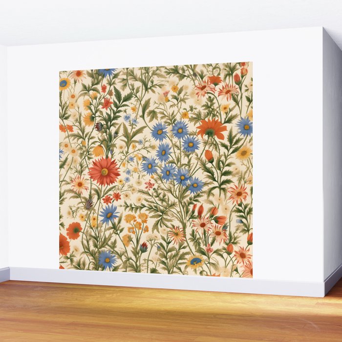 Countryside Bloom Arcane Floral Garden Wall Mural Gallery Image 2