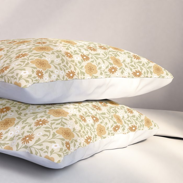 Eloise Floral - Gold Pillow Sham Gallery Image 3