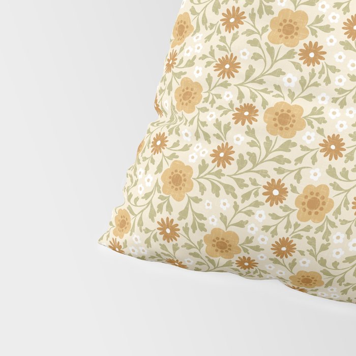 Eloise Floral - Gold Pillow Sham Gallery Image 4