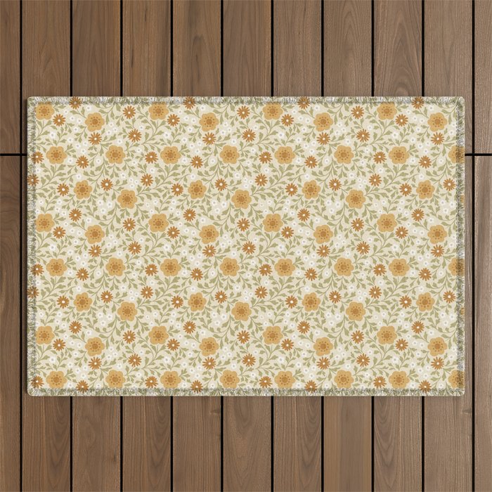 Eloise Floral - Gold Outdoor Rug Gallery Image 1