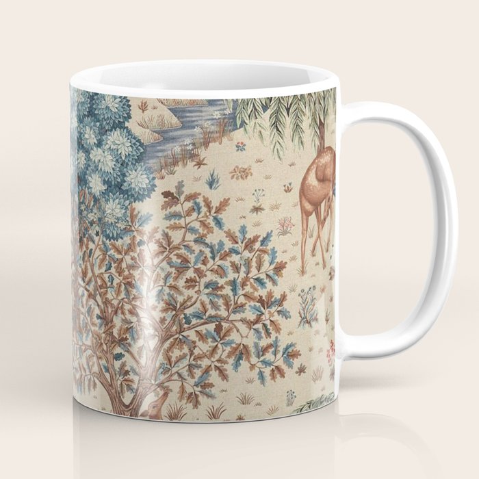William Morris The Brook Cream Linen Woodland Coffee Mug Gallery Image 1