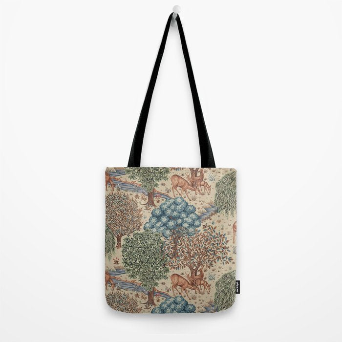 William Morris The Brook Cream Linen Woodland Tote Bag Gallery Image 2