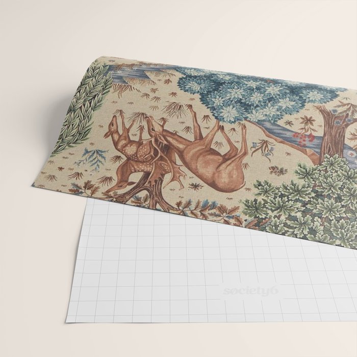 William Morris The Brook Cream Linen Woodland Wrapping Paper Gallery Image 2